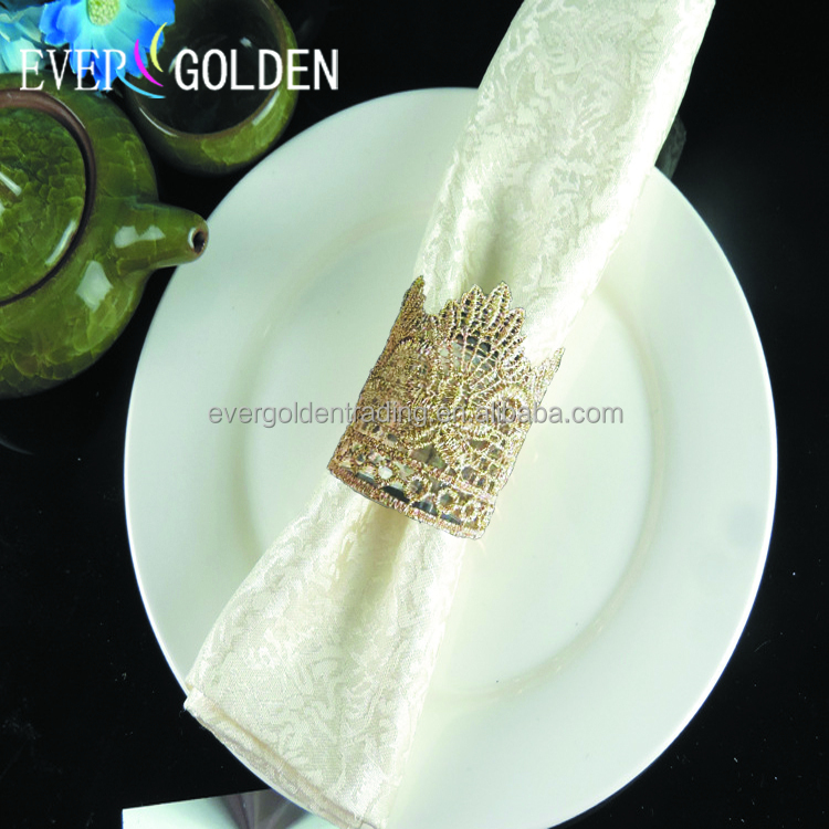 Gold Lace Vintage Eco-friendly Napkin Ring For Weddings Party Serviette Table Decoration Restaurant