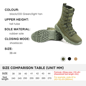 Botas Tácticas de Caña Alta para Hombre – Zapatos de Escalada y Senderismo con Cordones – Calzado de Entrenamiento para Exteriores con Suela de Goma Antideslizante - Product Image 3