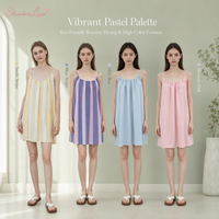 Robe de nuit sans manches rayée ample pour femme, idéale pour l'été et les soirées, vente en gros B2B sous marque privée
