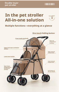 <span class=keywords><strong>Poussette</strong></span> pliable pour animaux de compagnie à double couche, tissu Oxford, cadre en métal. 4 <span class=keywords><strong>roues</strong></span>, double freinage. Grande capacité, durable, pour chats et chiens. - Product Image 4