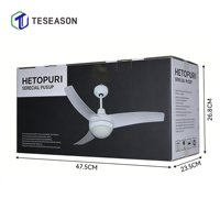 Ventilateur de plafond TS42-3CS(W) 42 pouces - Moteur AC en cuivre, moteur DC - AC60W/DC30W - Télécommande - Lames en ABS - 110-240V - E27 & LED