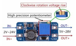 DC-DC โมดูลบูสต์แบบปรับได้ตัวแปลงไฟฟ้าแรงดันไฟฟ้าโมดูล 2V-24V ถึง 5 V-28V 2A MT3608 - Product Image 6