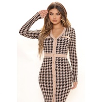 Maglione Casual Autunnale di Alta Qualità, Sexy, con Scollo a V, Tinta Unita, Abbinato, Monopetto, Lavorato a Maglia, a Trapezio, Vita Naturale, Traspirante, per Commercio all'Ingrosso