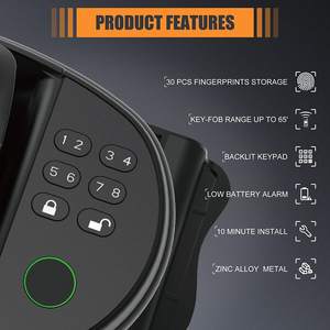 Clavier d'entrée sans clé amélioré pour camping-car, serrure de porte sans fil à empreintes digitales pour <span class=keywords><strong>caravane</strong></span> - Product Image 2