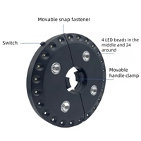 Parapluie de Patio à 28 LED avec 3 Modes de Luminosité Parasol Intérieur Extérieur pour Jardin Camping Tentes Éclairage