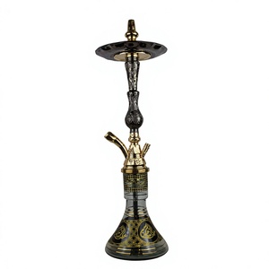 Chicha authentique Khalil Maamoon 81 cm gravée en forme de poire - Ensemble chicha égyptien de 3,7 kg avec base de 1,3 kg - Product Image 5