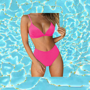 Venta al por Mayor de Bikinis Sexys Personalizados con Estampado Sólido, de Spandex, de Secado Rápido, Conjunto de 2 Piezas con Sujetador Push-Up - Product Image 2