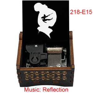 Riflettente in legno Wind up Music Box Anime Mulan Movie 18 Note movimento meccanico carino regalo di compleanno per gli amici festa di famiglia - Product Image 5