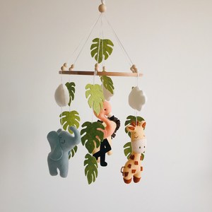 New Diy <strong>Fancy</strong> Cute Children Bed Hanging Toy Handmade Cloud Felt Safari Animals Nursery Baby <strong>Crib</strong> Mobile - Product Image 2