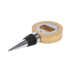 Venta al por Mayor de Accesorios para Bebidas: Tapón de Acero Inoxidable con Logotipo Grabado OEM, con Abridor de Botellas Magnético Integrado de Bambú - Product Image 3