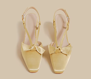 Sandalias de Tacón Bajo <span class=keywords><strong>con</strong></span> Punta Cerrada y Tiras en T <span class=keywords><strong>con</strong></span> Lazo, Color <span class=keywords><strong>Amarillo</strong></span>, Elegantes y Casuales, para Mujer, Nueva Moda de Verano - Product Image 1