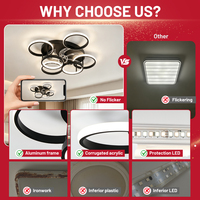 Ventilateur de plafond LED moderne de haute qualité à 7 pales avec lumière, télécommande à intensité variable, pour salon et chambre à coucher