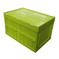 Boîte de rangement pliable en plastique QS, caisses de déménagement, conteneur pliable, boîtes de rangement empilables avec couvercle, boîte de rangement pliable