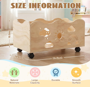 Étagère à livres mobile pour enfants avec roulettes, motif arc-<span class=keywords><strong>en</strong></span>-ciel, étagère à livres festonnée, boîte à jouets pour chambre d'enfant, fille ou garçon - Product Image 2
