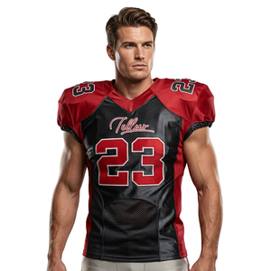 Individuelles Design Logo Wärmeübertragungsdruck Basketball American Football Trikot Unisex Sportbekleidung Boxy T-Strap Kurzarm Schnelltrocknend - Product Image 1
