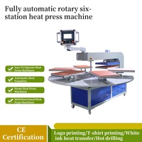 40*60 Automatic Six-Station Rotating Heat Press Machine Printing Machine Sublimation Printer for Clothing Labels Custom Printed