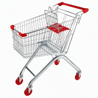 Chariot de courses Superstore 100L 130L, capacité de panier, traitement antirouille, roues silencieuses, approvisionnement en gros