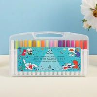 Stylos marqueurs acryliques personnalisables de marque, 12/18/24/36/48/60 couleurs, prise en main triangulaire, séchage rapide et mélangeables, pour le dessin artistique des enfants