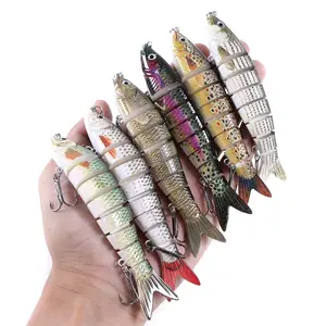 Leurre rigide de type poisson nageur composé de 8 sections articulées, appât artificiel de type poisson nageur idéal pour la pêche à la truite, 12.5 cm à 22g, vente en gros, 1 unité - Product Image 5