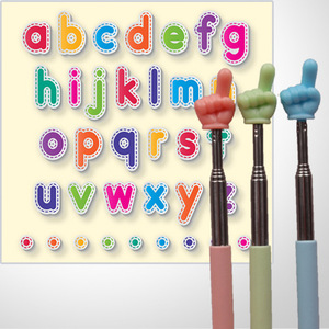 Puntero retráctil de plástico para lectura con el dedo, herramienta didáctica para el aprendizaje de idiomas, uso en el aula - Product Image 2