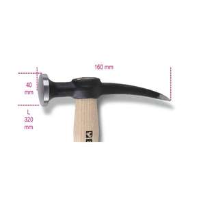 Martillo BETA - 013450010 con redondo con cara convexa y perno y eje de madera (paquete múltiple) CUERPO Y CHAPAS METÁLICAS - Product Image 1