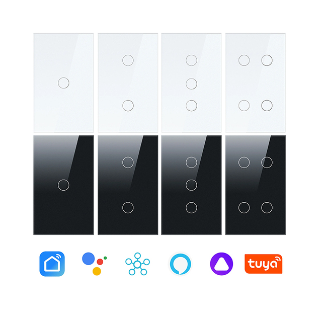 Wireless Digital Modern Remote Control Smart Wall Light Switches on Off Uk Eu Usa Standard WiFi Power Switch for Homes
