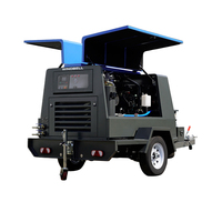 Compresseur d'air industriel portable à vis, diesel, 185 CFM (5m³/min), avec marteau-piqueur, prix usine