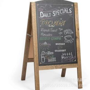 Panneau d'affichage rectangulaire en bois double face, design rustique, pour restaurants et cafés, panneau d'affichage pliable - Product Image 1