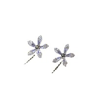 Pendientes largos de flores con borlas de gama alta de lujo ligero, auriculares pequeños únicos con superflash de verano para mujer