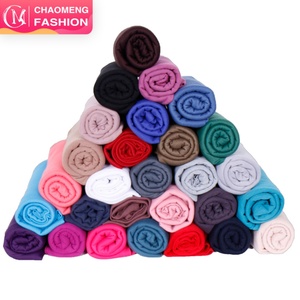 BS82# Hot Sell High Quality Cotton Jersey Hijab Solid Shawl <b>Plain</b> Elasticity Women Scarves Muslim Islamic Jersey Hijabs - Product Image 2