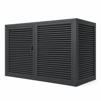 Enceinte de pompe en aluminium 3x2x2.1m avec panneaux à persiennes, toit solide, panneau arrière et porte de service, taille personnalisée