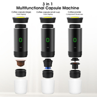 Machine à Café Portable Mini Automatique pour la Maison et l'Extérieur, Alimentation USB/Batterie 12V, Système de Percolation Type-C