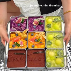 Boîte à gâteau carrée en fer blanc, boîte en fer blanc pour tiramisu, gâteau aux couches de lait de soja, <span class=keywords><strong>mini</strong></span> pâtisseries et desserts, emballage jetable à emporter - Product Image 3