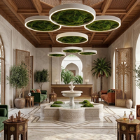 Luminaire suspendu LED en mousse artificielle de design biophilique, réduction acoustique du bruit, lampe ronde suspendue pour hall d'hôtel, restaurant