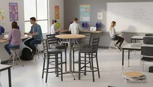 Juego de Mesa de Restaurante Moderno y Ecológico en Negro, Muebles de Comedor Metálicos, Asientos Comerciales para Cafetería, Mesa y Taburetes Duraderos de Cuero PU - Product Image 6