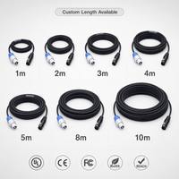 Câble hybride PowerCON vers XLR 3 broches sur mesure pour station d'alimentation basse tension à tête mobile, 1M-10M, cuivre pur, gaine PVC, usine OEM