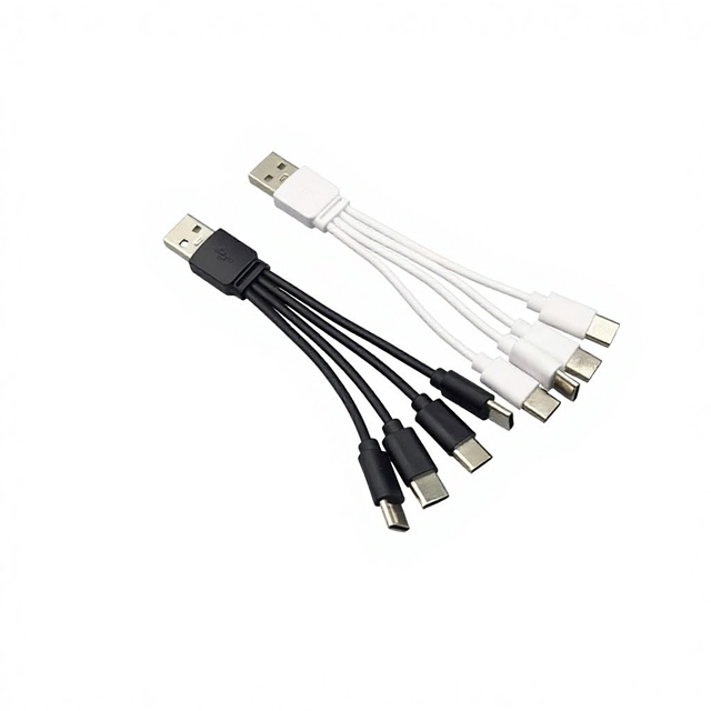 PVC 4 in 1 Fast Charging Cable USB to 4 Type-C Ports Charger Cord USB to 2 Type-C Multi Charging Cable Dual Type-C Charging Cord