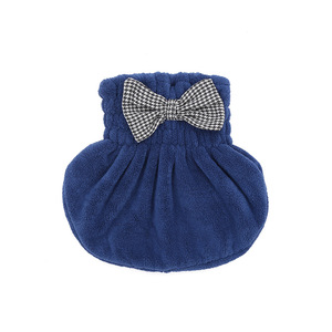 Bonnet de douche en peluche mignon avec nœud, séchage rapide, en polaire corail, serviette-chapeau pour cheveux, pour femmes, accessoires de bain et de nettoyage, bleu, orange, gris, rose - Product Image 5