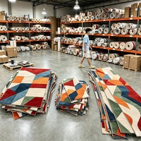Ensembles de tapis personnalisés lavables pour salon, tapis de couloir imprimé géométrique moderne et coloré pour chambres