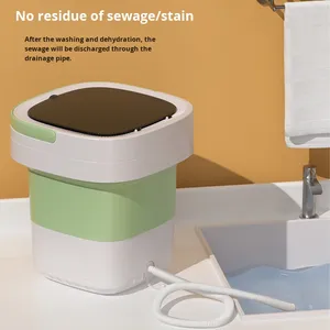 Mini <span class=keywords><strong>Lavatrice</strong></span> Pieghevole Automatica Impermeabile per Biancheria Intima e Calzini, con Centrifuga, Ideale per Dormitori - Product Image 3