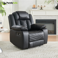 Canapé sectionnel multifonctionnel extensible en bois pour salon, fauteuil de cinéma motorisé, siège individuel, fauteuil de théâtre en cuir noir électrique