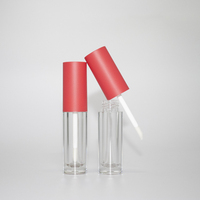Contenants et tubes en plastique pour gloss à lèvres en gros avec logo personnalisé, design rond, emballage cosmétique 4 ml