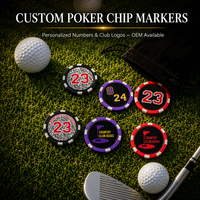 Marqueur de balle de golf personnalisé en métal émaillé souple, style jeton de poker, motif numérique, logo personnalisé PRIMUS GOLF