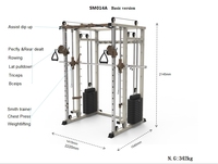 Rack de musculation multifonctionnel avec machine Smith, en acier, avec pile de poids 2*65kg, pour usage commercial, équipement de salle de sport
