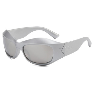 Xsy Steampunk Sunglasses Silver <b>Frame</b> Polarized Lens Uv400 Protection For Men And Women Sports Eyewear - Product Image 5