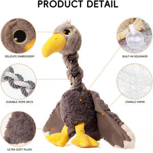 Sevimli hayvan çiğnemek gıcırtılı köpek oyuncaklar orta cins yavru dolması OEM çiğnemek kırışık kağıt dayanıklı halatlar yumuşak römorkör Teething kuş oyuncaklar - Product Image 6