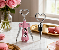 Ensemble cadeau moderne de bouchons à vin en acier inoxydable, tire-bouchon à ailettes personnalisable, ouvre-bouteille facile à utiliser, ouvre-bière, couleur et logo personnalisés