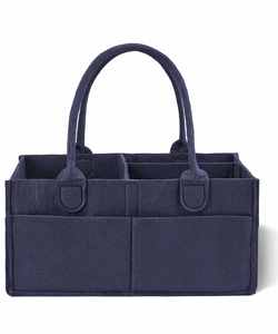 Organisateur de couches pour bébé en feutre, sac à lingettes portable avec compartiments interchangeables pour les voyages en voiture - Product Image 1