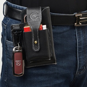 Sac banane portable vintage en cuir PU imperméable pour homme, avec compartiment pour téléphone portable, étui à cigarettes et porte-clés de voiture - Product Image 4