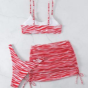 Maillot de bain 3 pièces grande taille personnalisé pour femme, monokini tendance avec imprimé léopard et découpes, tenue de plage - Product Image 4